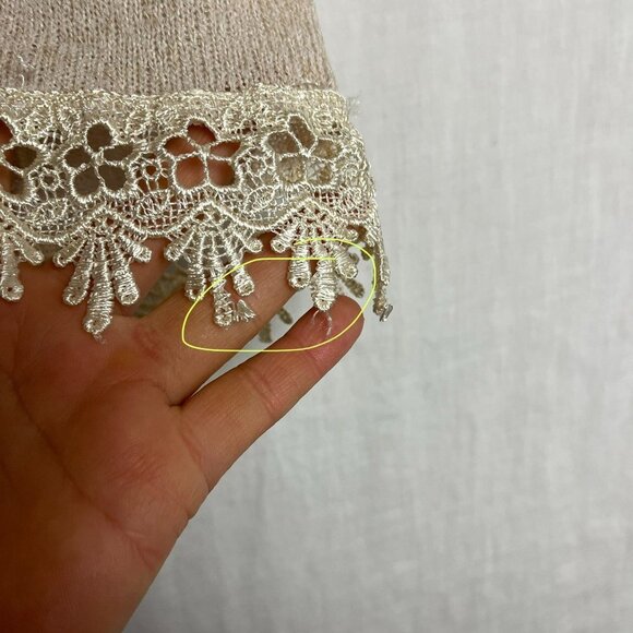 Poetry Lace Trim Back Wrap Blouse Womens S Open Back Cottage Coquette Romantic - Picture 13 of 13